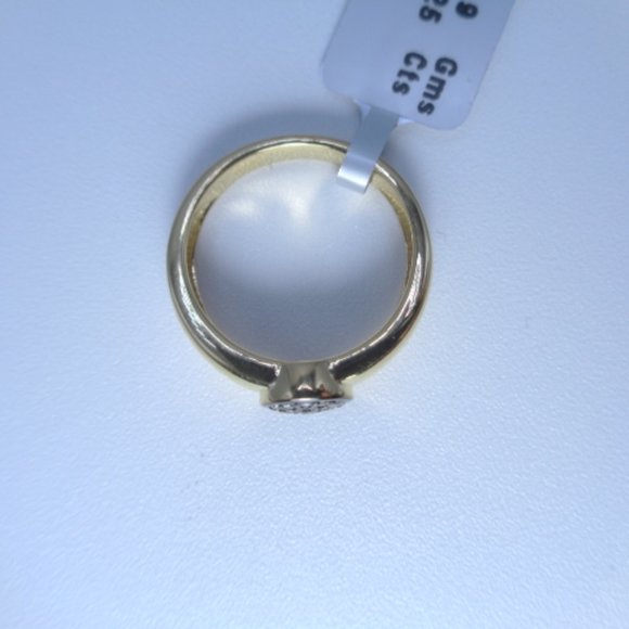 Silver 925 ring gold plated true diamonds (0.25CT)ring size 7,weight 3,05g - Picture 1 of 6